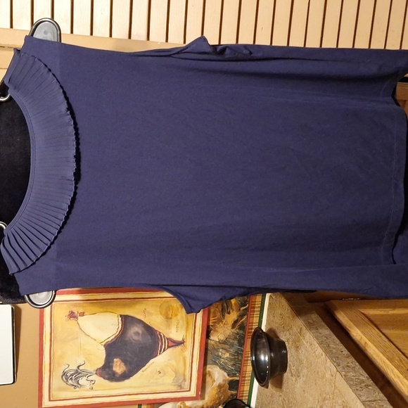 Lauren Ralph Lauren Navy Ruffle Top - Picture 5 of 6